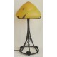 Decorative lamp with poppies on white background