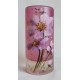 Vase cylindrique fleurs mauves 