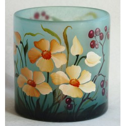 Vase cylindre, décor floral 