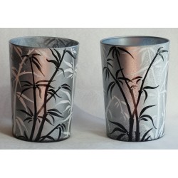 Ensemble de 2 vases feuilles de bambous