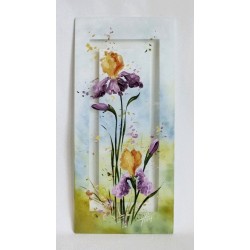 Tableau décoratif iris jaunes et mauve