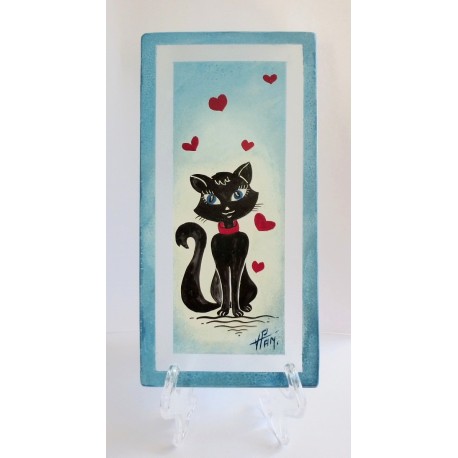 Tableau décoratif chat noir
