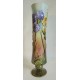 Decorative vase with embossed iris flowers