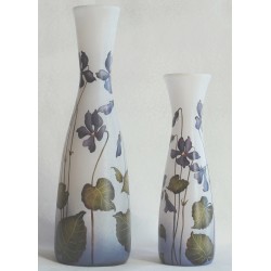 Set de 2 vases décor floral avec violettes (vendus par 2 ou à l'unité)