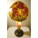 Lampe décorative, fond ocre avec iris