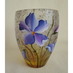 Vase décoratif fleurs mauves et violettes