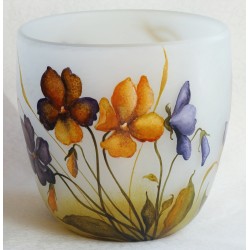 Vase décor floral pensées 1