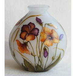 Vase décor floral pensées 2