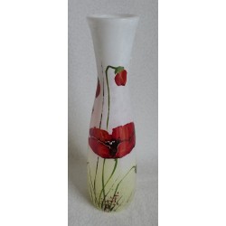 Vase décoratif coquelicots sur fond blanc
