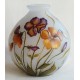 Vase décor floral avec pensées