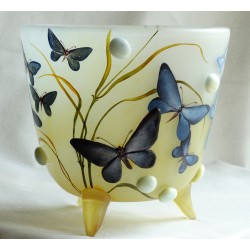 Decorative vase with embossed butterflies