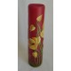 Vase décoratif cylindrique avec fleurs jaunes