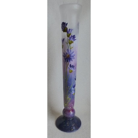 Vase décoratif solifleur fleurs mauve 