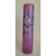 Vase décoratif cylindrique fleurs mauves et violettes 