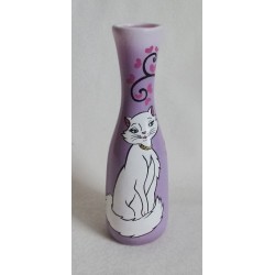 Vase décoratif chat blanc 1