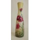 Vase décoratif coquelicots sur fond multiolore